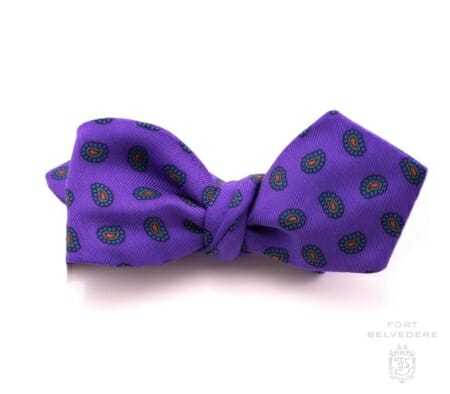 Ancient Madder Silk Bow Tie in Purple Paisley - Fort Belvedere