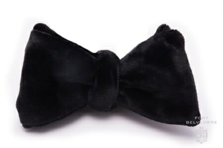 Black Bow Tie in Silk Velvet Sized Self-Tie Butterfly - Fort Belvedere