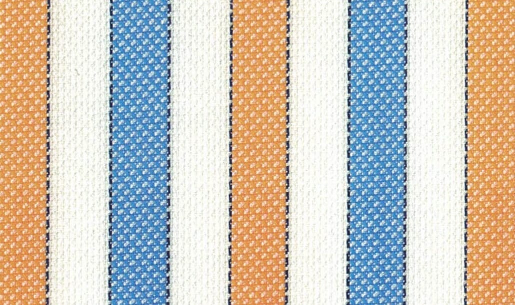 An example of alternating stripes in blue and orange (with black outline).
