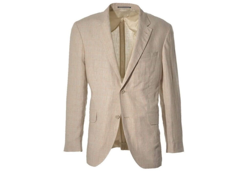 A summer jacket from Gagliardi that is likely quarter-lined, with visible "butterfly lining" at the upper back only.