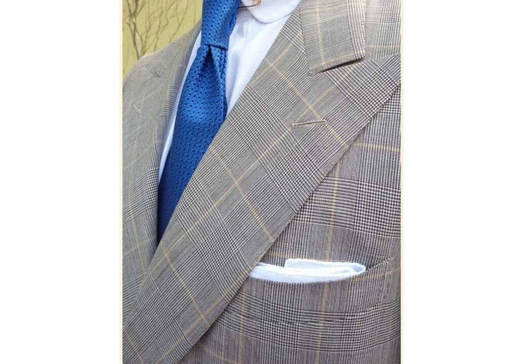 Prince of Wales Check with Yellow-Toned Overplaid (and a Bright Blue Tie)