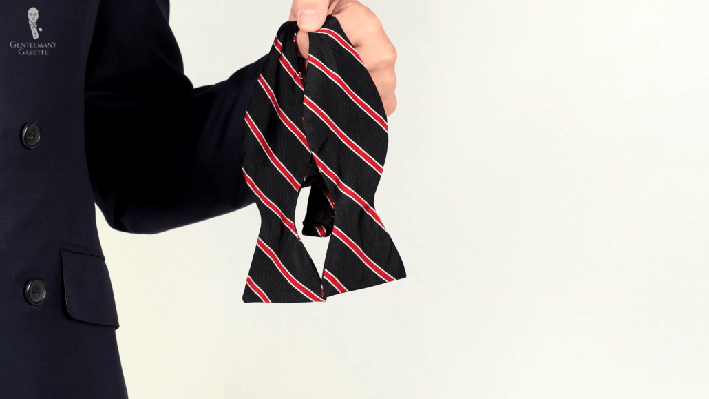 Repp stripe bow tie