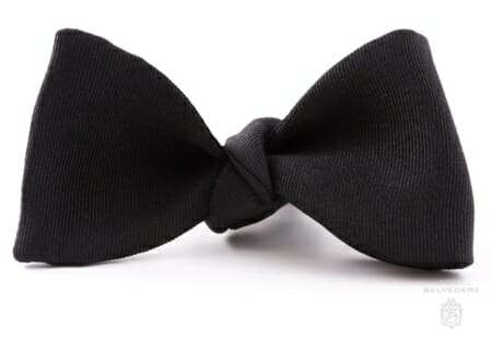 Single End Bow Tie in Black Silk Faille Grosgrain - Fort Belvedere