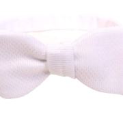 Small White Marcella Pique Single End Bow Tie - Fort Belvedere