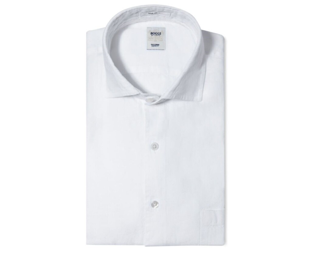 A neatly folded Irish Linen Shirt from Boggi Milano