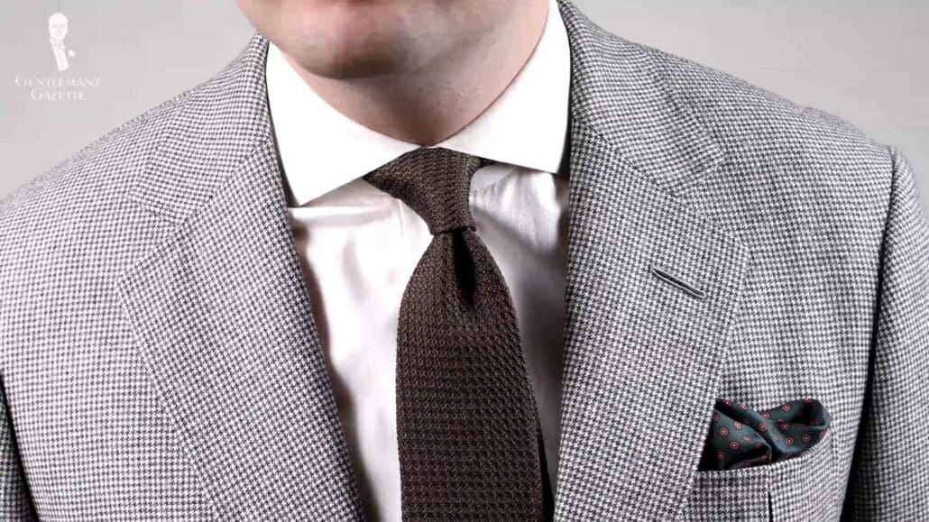 Hondstooth jacket with grenadine tie and pocket square from Fort Belvedere