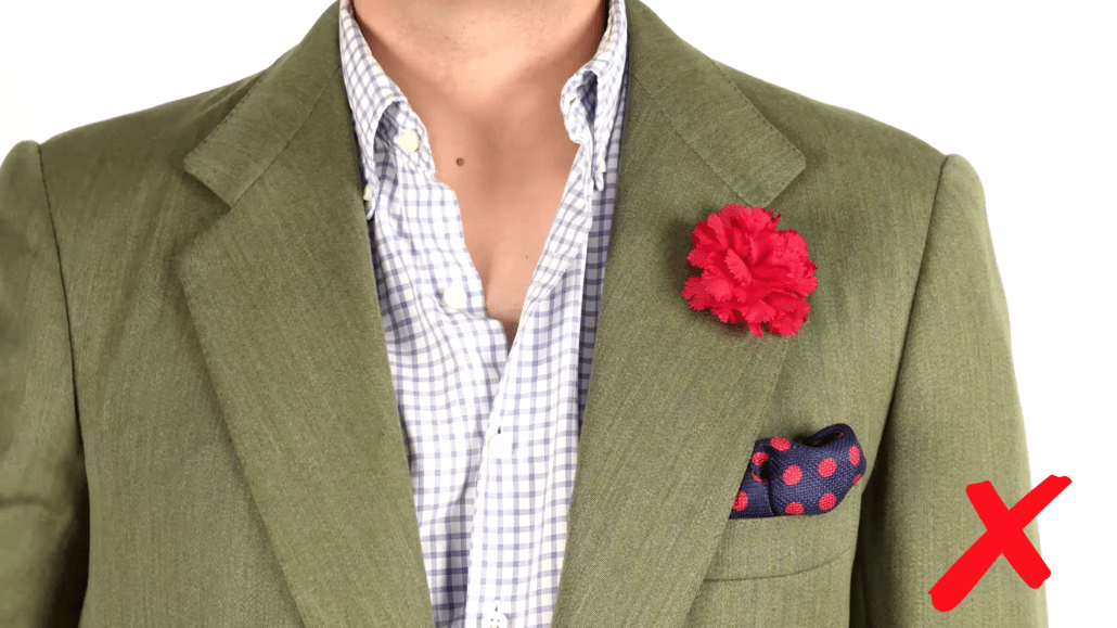 Avoid loud boutonnieres and pocket squares