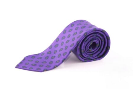 Madder Silk Tie in Purple with Paisley