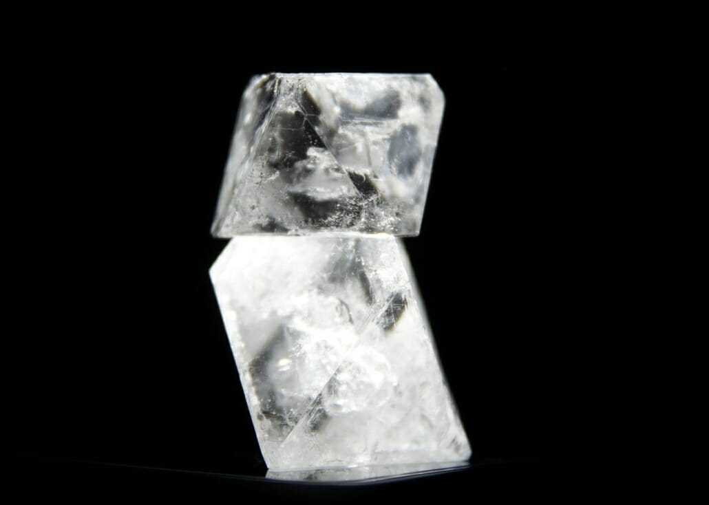 Crystalline alum, one of the key aluminum-based ingredients in antiperspirants.
