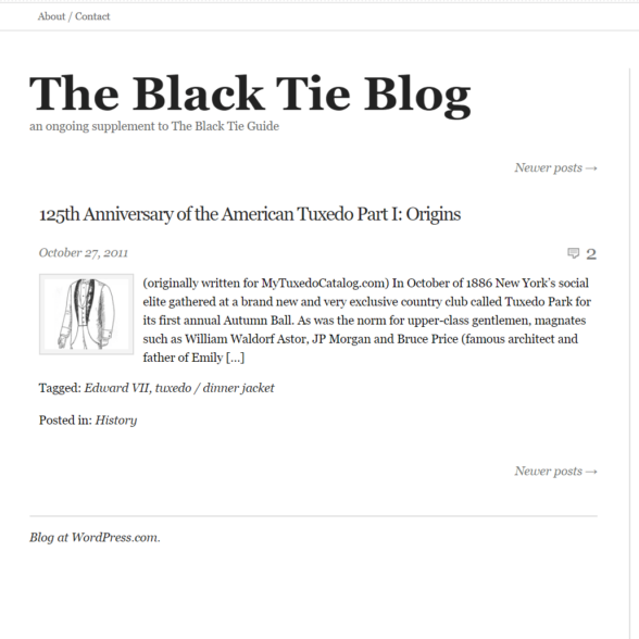 Black Tie Guide first Blog Post Oct 27, 2011
