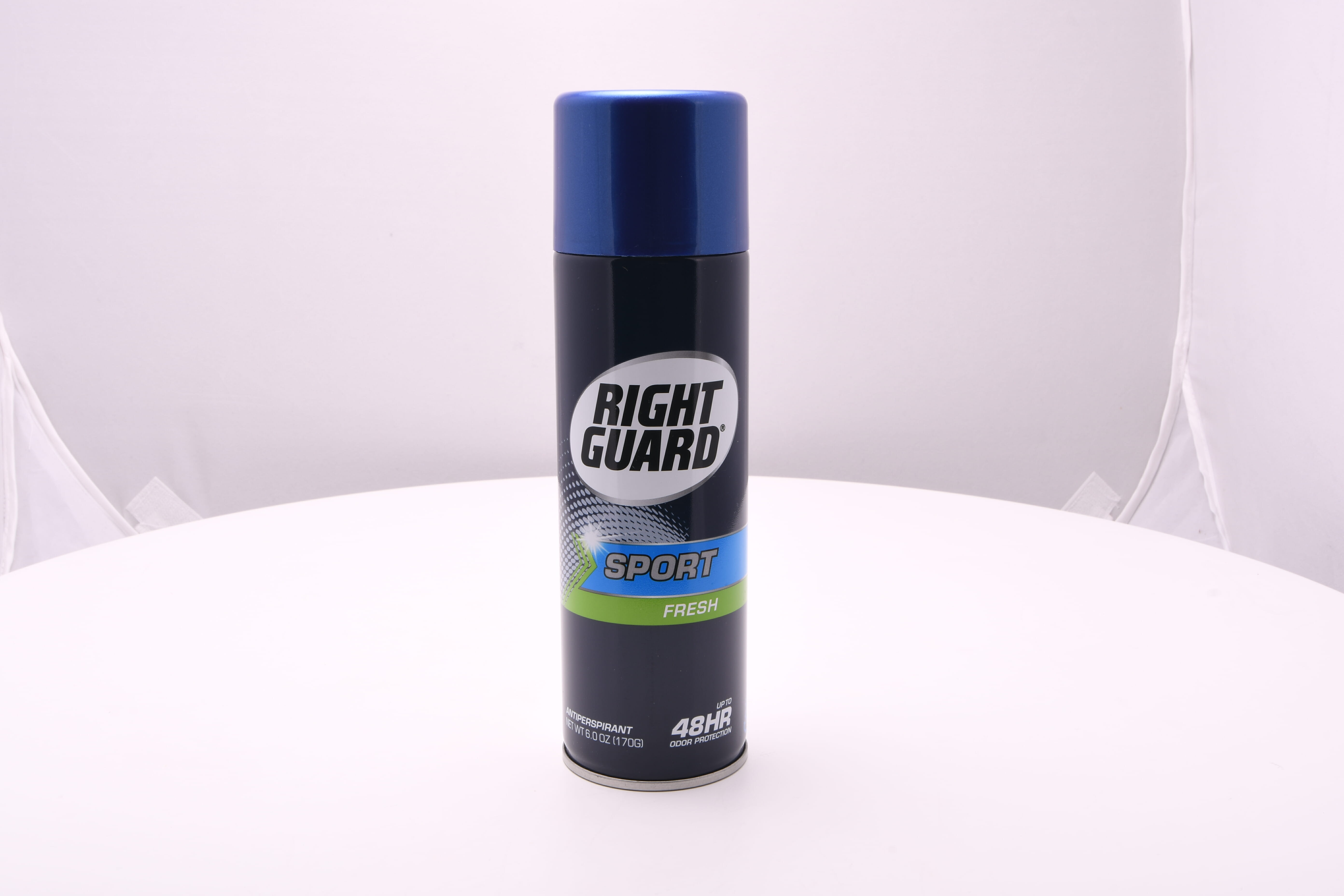 An antiperspirant spray from Right Guard (one of the most popular brands in the category).