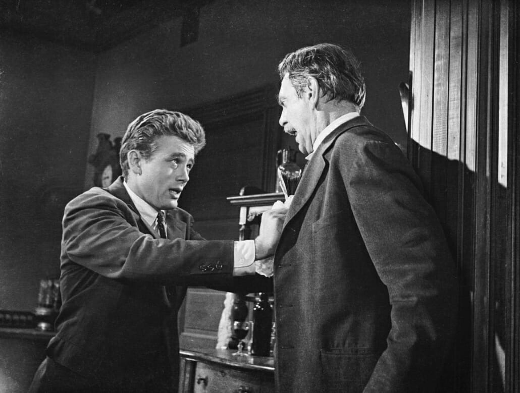 James Dean and Raymond Massey, in the climactic scene from "East of Eden."