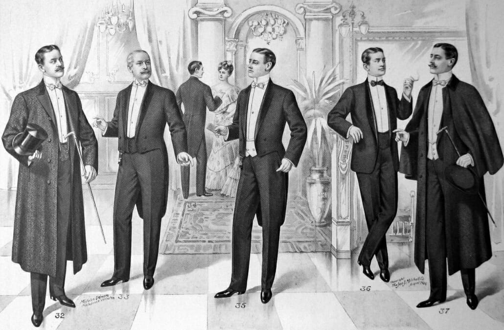 Edwardian Era Tuxedos & Black Tie - 1900s - 1910s