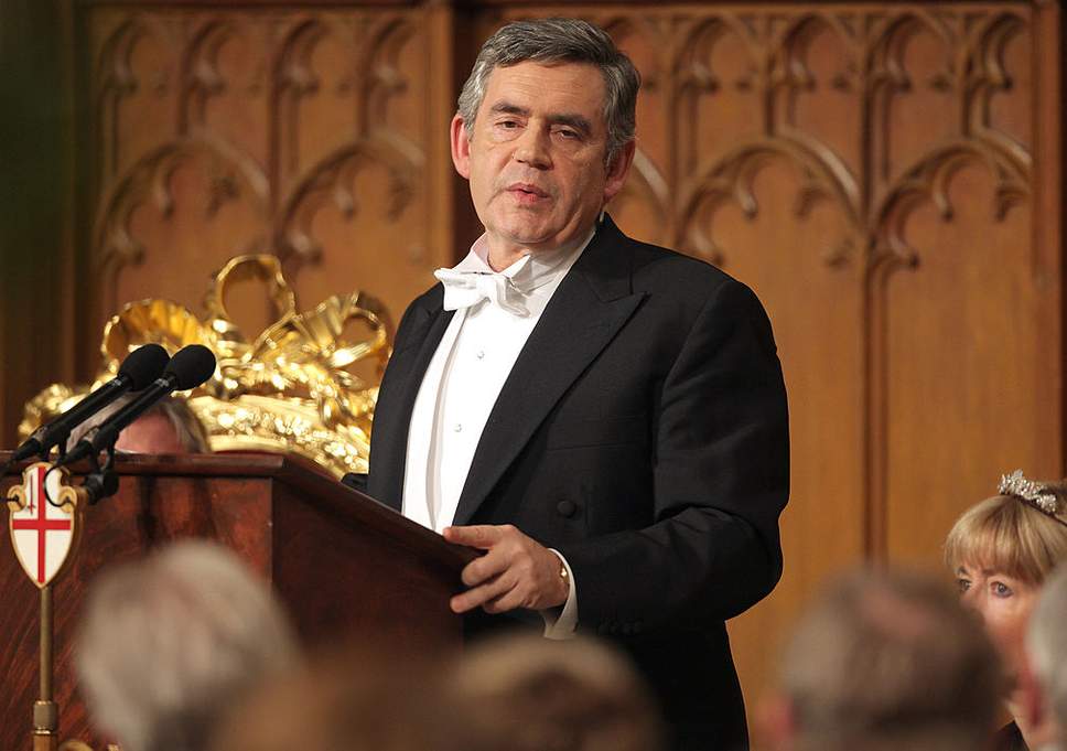 Gordon Brown in white tie