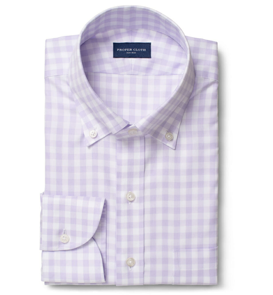 Lavender button-down shirt