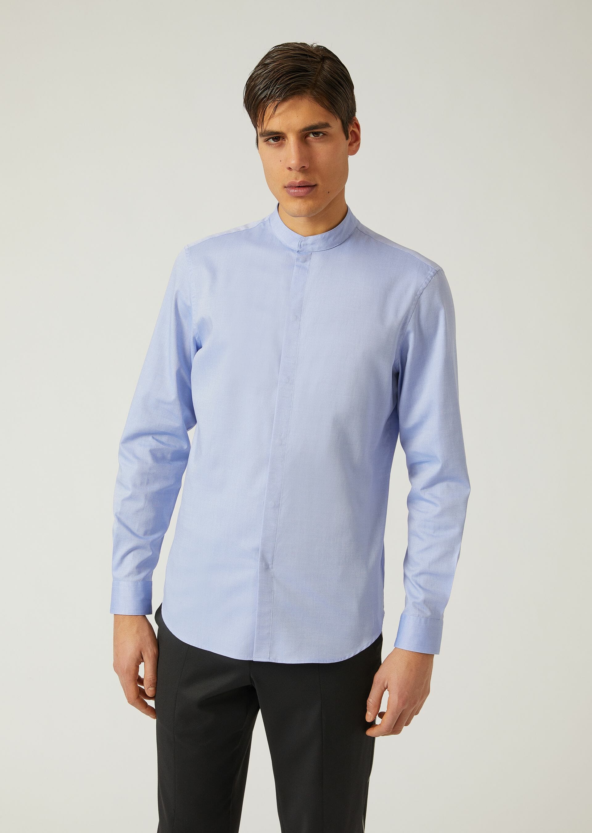 armani mandarin collar shirt