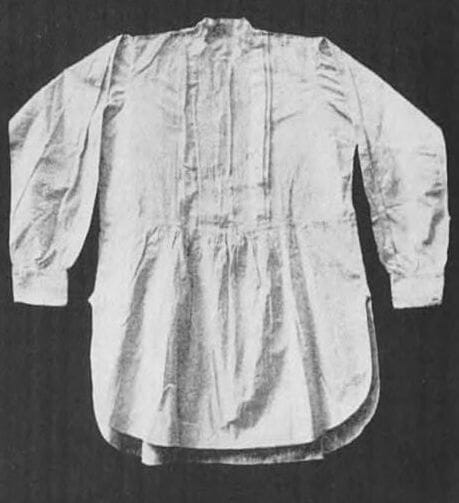 Mans evening dress shirt circa 1860s.