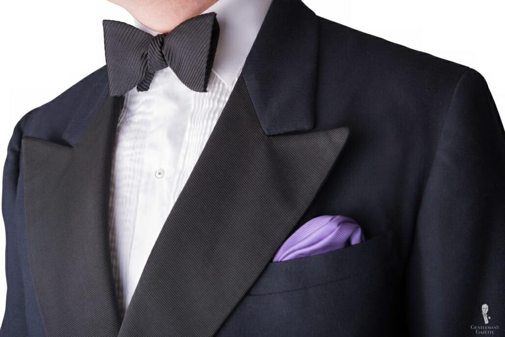 Purple & Black Silk Pocket Square Handkerchief For Top Jacket Pocket