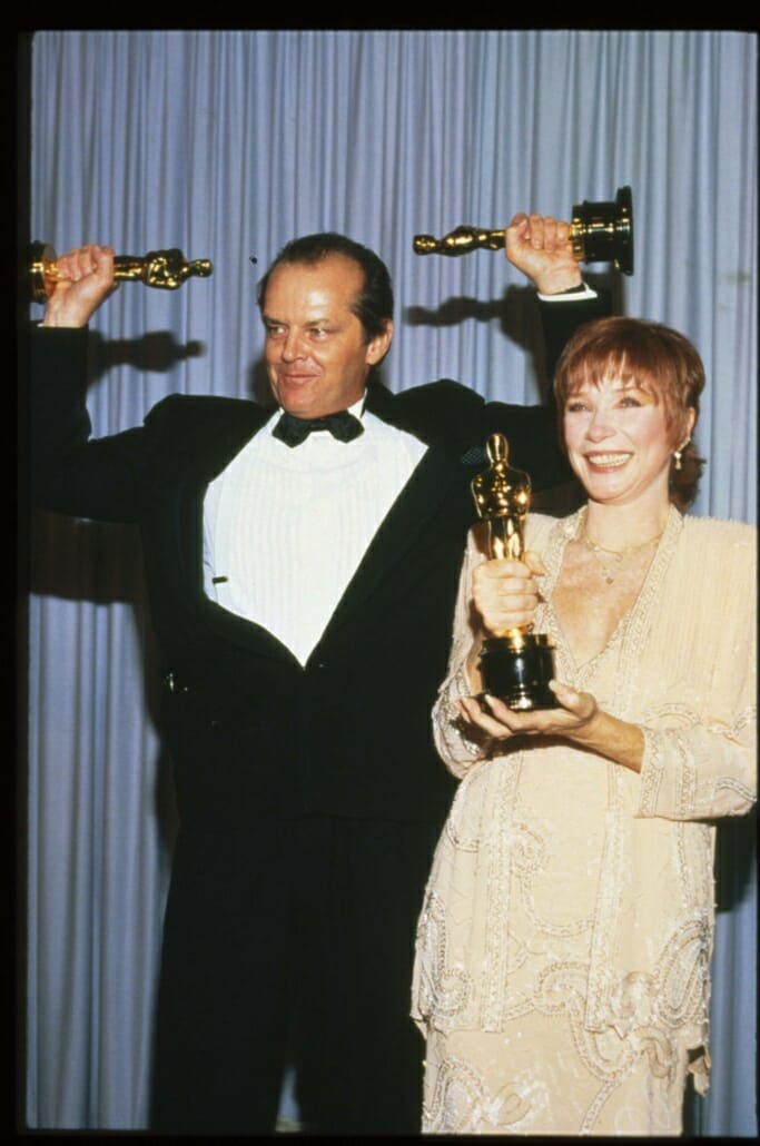 Nicholson with Oscars in the 80s