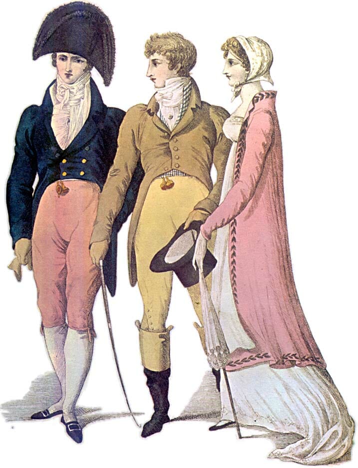 Regency evening wear circa 1807.