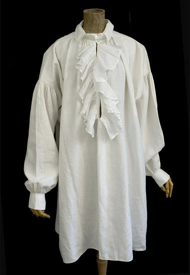 Reproduction Regency-era dress shirt.