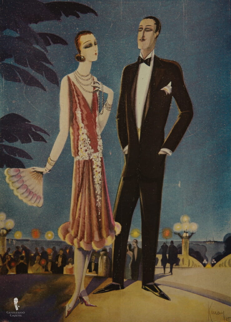 Stylized Jazz Age Black Tie Tuxedo Outfit from 1925
