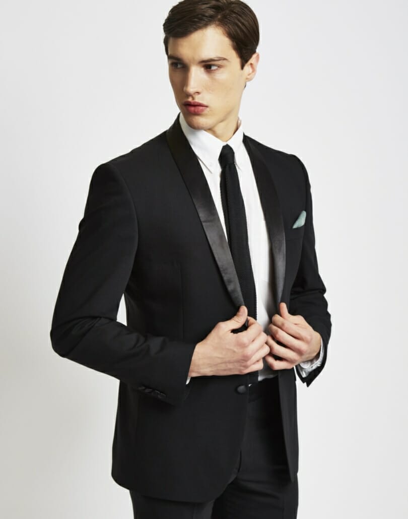 Modern iterations of black tie can reduce the outfit to a common black suit. See Contemporary Tux for important guidelines.
