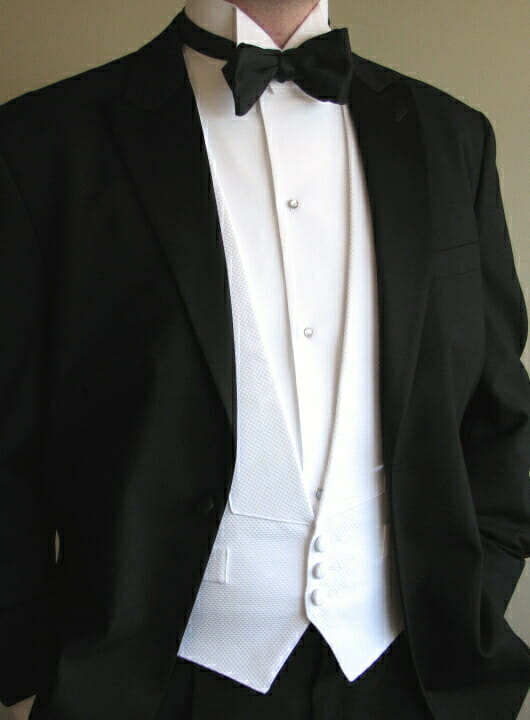 Vintage Groom Vintage Tuxedo Tuxedo Accessories Gray Silk Print Cummerbund and Pre Tied Bow Tie Prom Wear