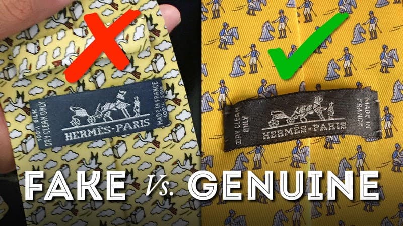 fake vs genuine hermes tie