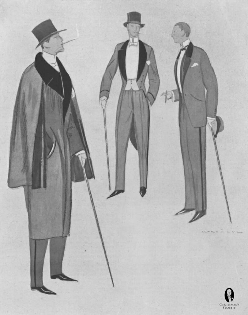 1920s French Inverness evening overcoat with cape and contrast facings
