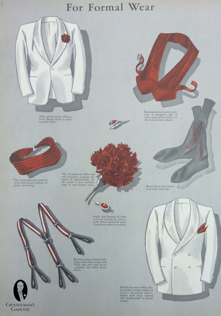 1934 Red in Formal Wear is becoming more popular especially with white dinner jackets