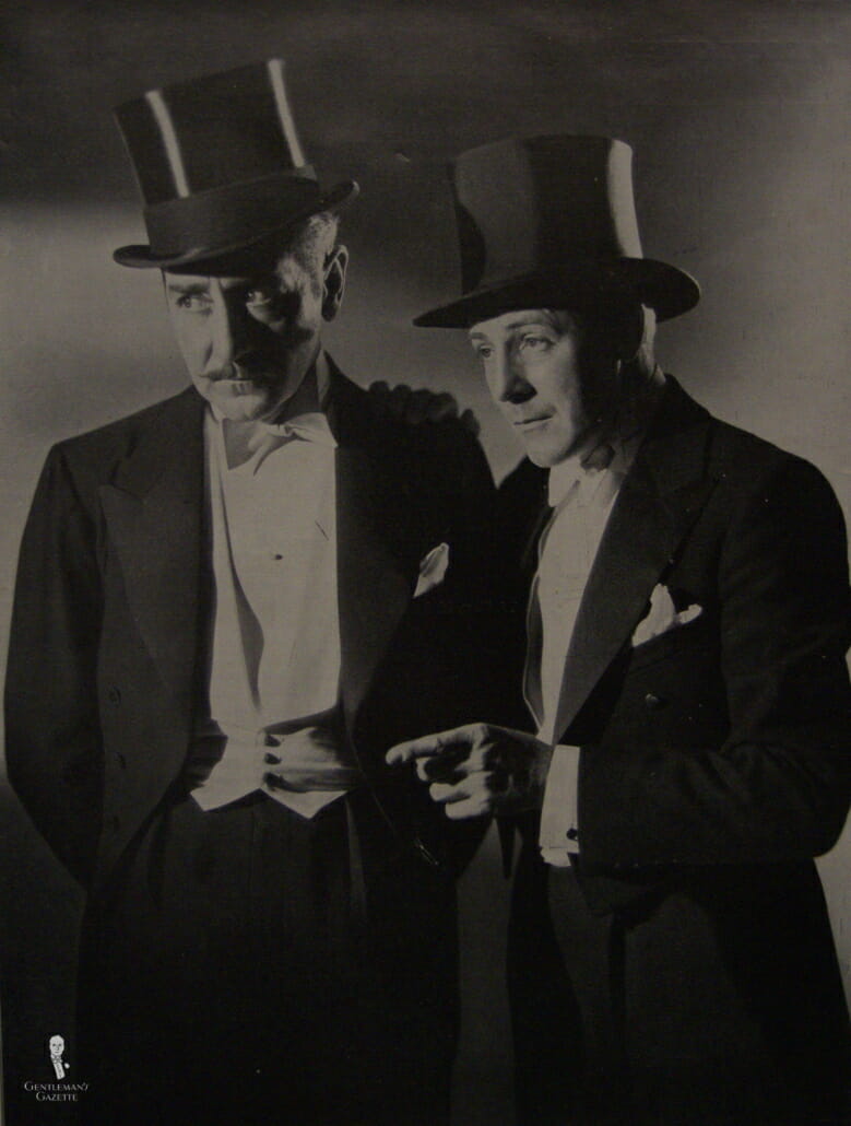 Adolph Menjou in White Tie with top hat