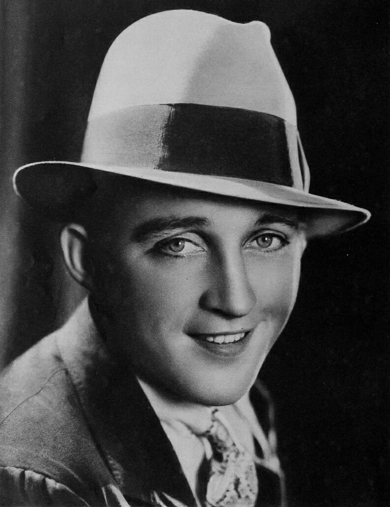 Bing Crosby in a hat with a tall crown