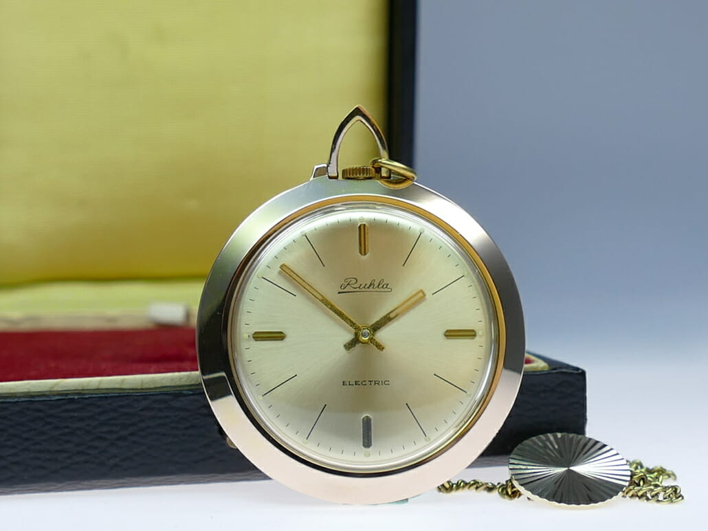 German White Tie Watch with lapel pin and chain