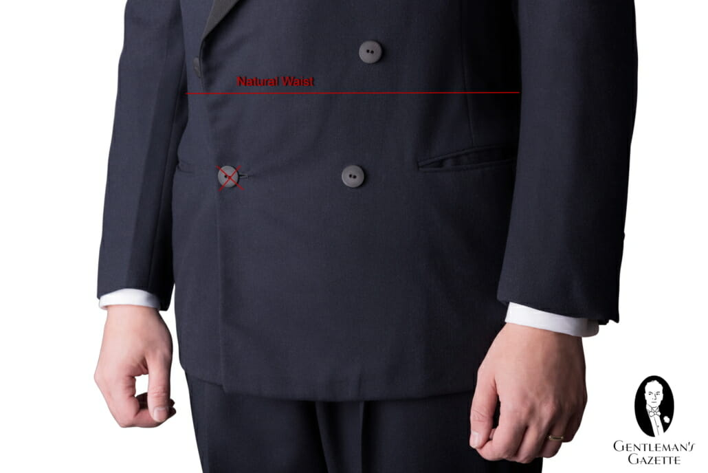 Low Button Stance - Buttoning point is below the natural waistline