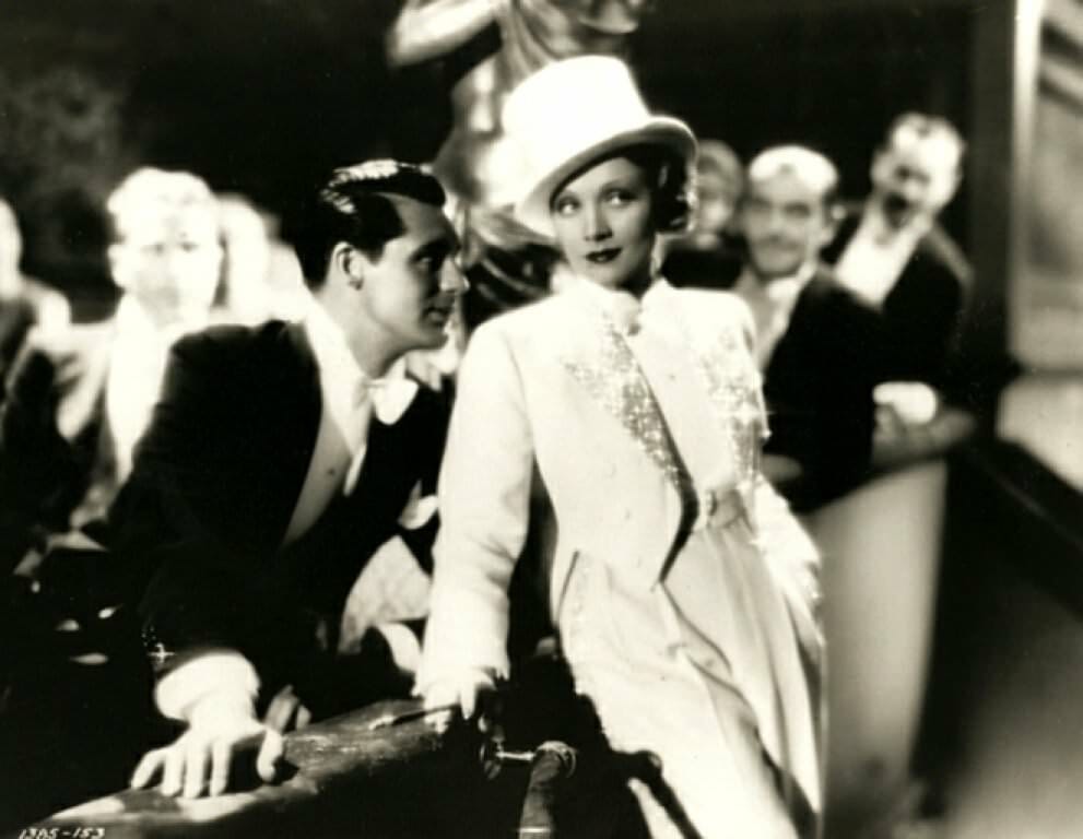Marlene Dietrich in Blone Venus 1932 in special white tie - note Cary Grant