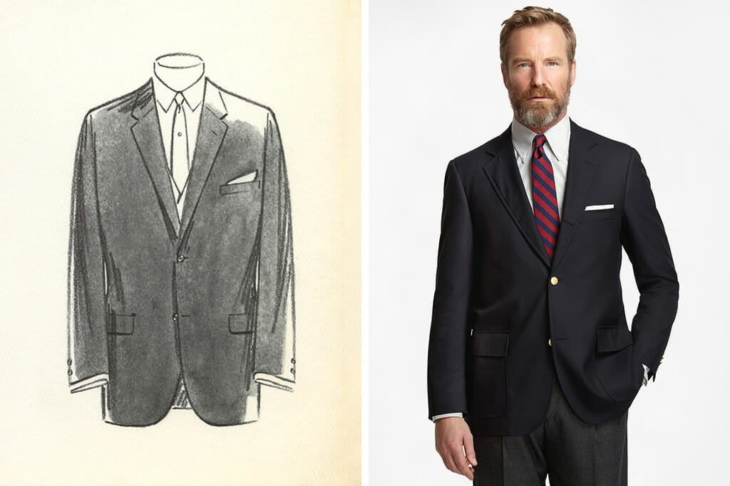 Sack Suit by Brooks Brothers without vertical front darts