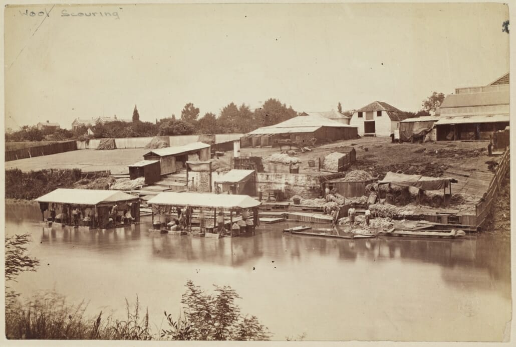 Scouring wool in the river in Yarra NSW Australia 1872