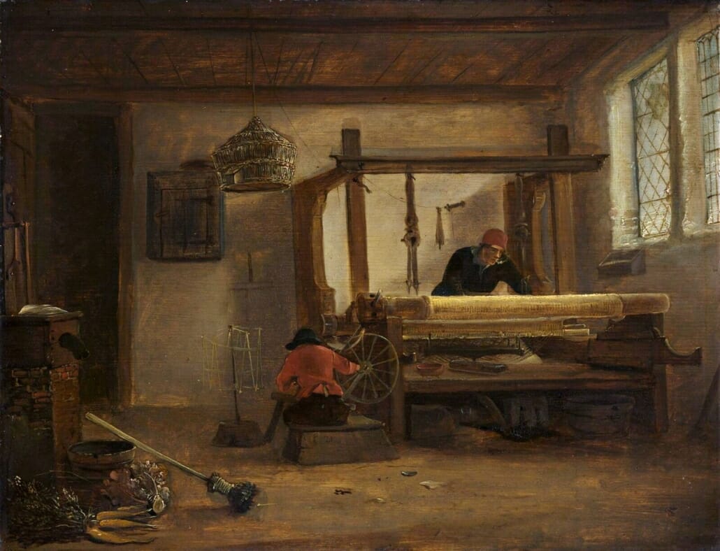 Weavers workshop in the 17th century