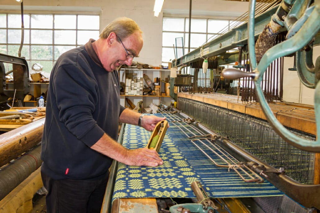 Weaving wool at the Trefriw mills in Wales