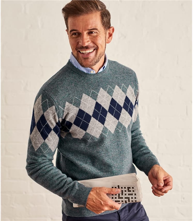 Woolovers Argyle Lambswool Sweater WoolOvers argyle lambswool sweater