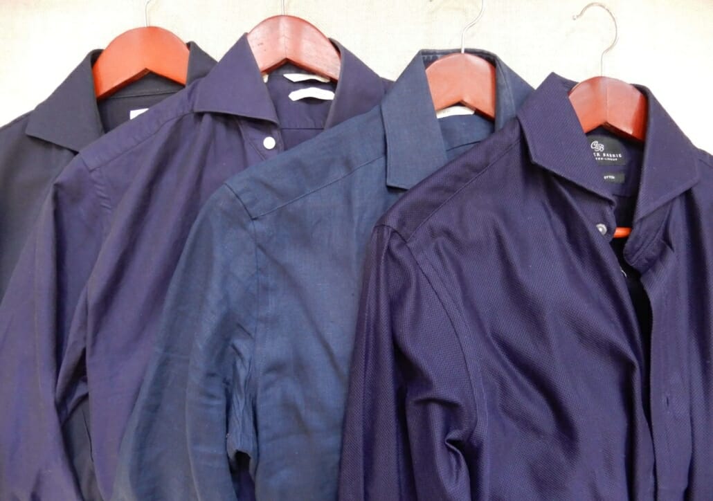 Jersey, linen, cotton and giro inglese navy shirts