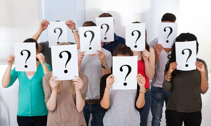 Ask smart questions - People holding up ? over their faces