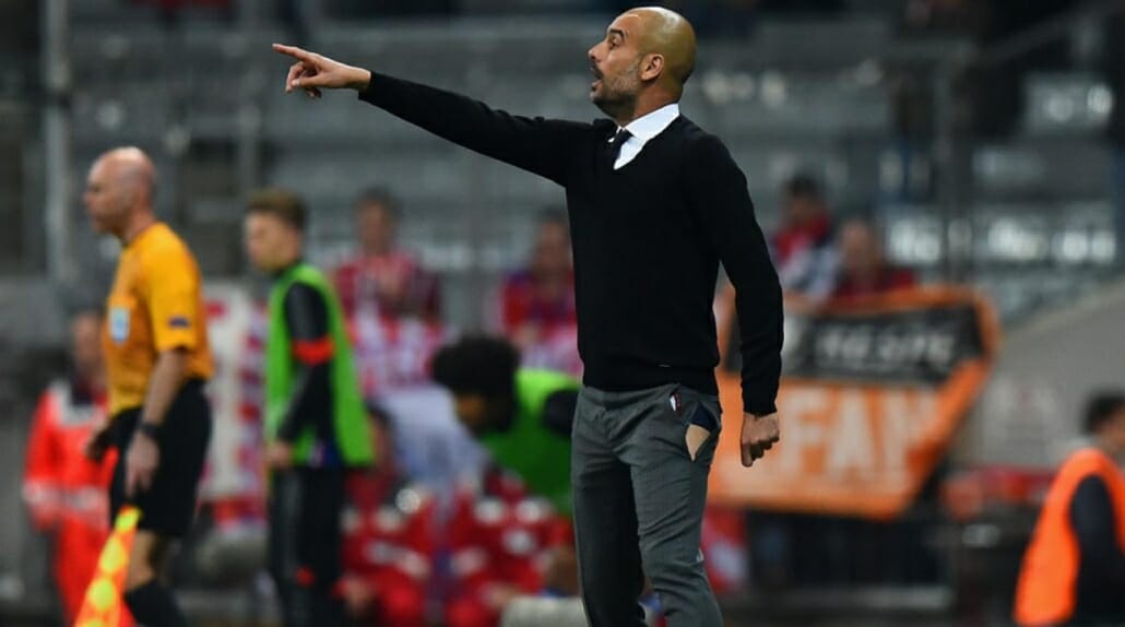 Hopefully Bayern Munich manager Pep Guardiola has a duplicate pair of suit pants