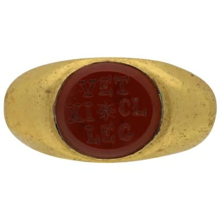 This Roman military ring was likely award to a veteran soldier of Legio XI Claudia who fought on behalf of Emperor Gallienus in the mid-3rd century AD