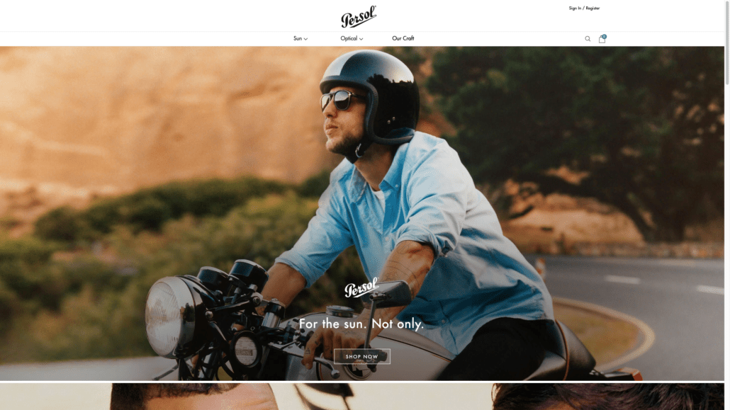 The Persol website has a huge selection of sunglasses and optical frames
