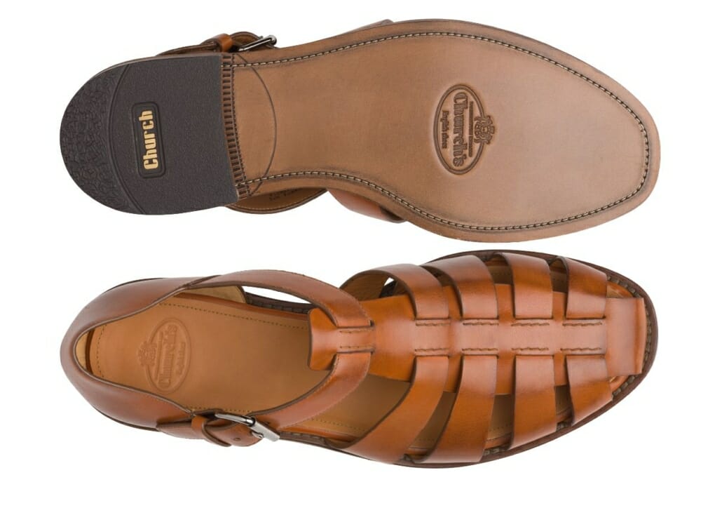 old man leather sandals