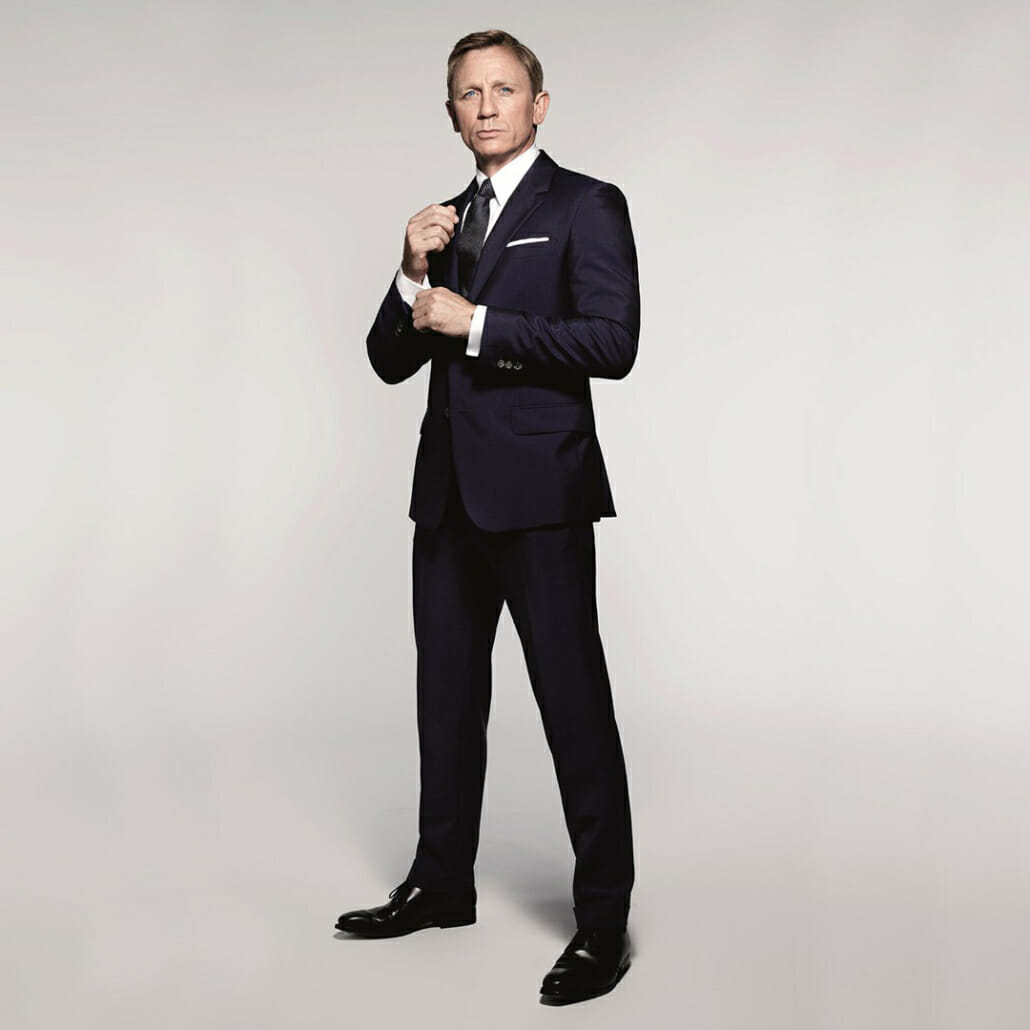 Daniel Craig's Bond has had a tendency to be outfitted in suits that are too tight overall; this suit toes the line!