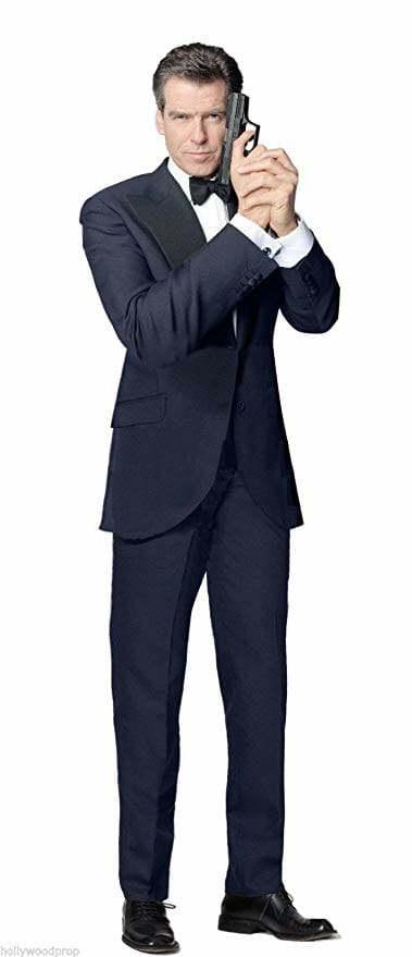Pierce Brosnan as Bond in a midnight blue tuxedo