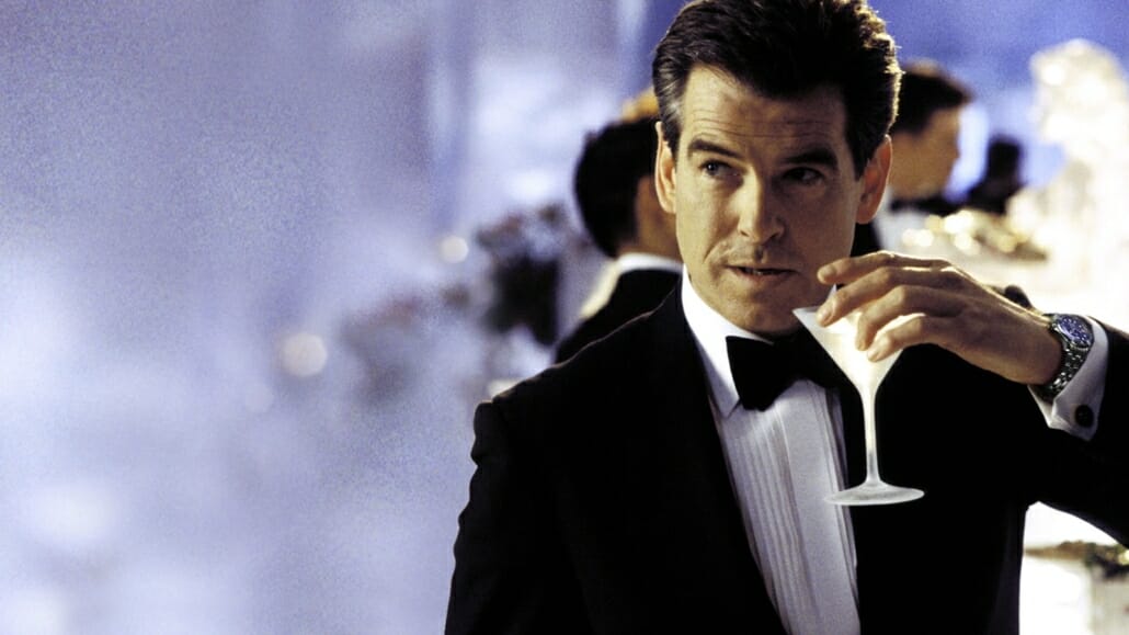 Bond's Black Plain Woven Tie by Thomas Pink (Final Scene)